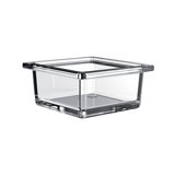 Emco liaison Glass bowl square for railing, crystal glass clear, flat