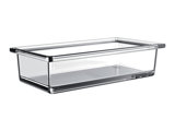 Emco liaison glass bowl rectangular for railing, crystal glass clear, flat, long