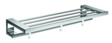 Emco loft towel rack with towel rail, chrome, 3 removable hooks, 600 mm