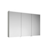 Burgbad Eqio mirror cabinet with horizontal LED lighting and washbasin lighting, 3 doors, middle stop left, 12...
