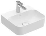 Villeroy und Boch hand wash basin Finion 43644C 430x390mm, concealed overflow, 1 tap hole, underside polished