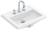 Villeroy und Boch Hommage Einbauwaschtisch 710263 630x525mm, weiss, mit Überlauf, für 1- Loch Armatur geeign...