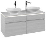 Villeroy & Boch Legato Waschtischunterschrank B584, 1200x550x500mm, 2 Waschtische, LED- Beleuchtung