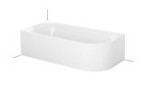 Bette Lux Oval IV Silhouette Eck-Badewanne 185x85x45cm, 2 Rückenschrägen, Einbau in Ecke links, 3426CERVS