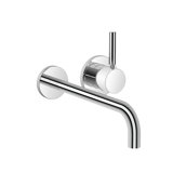 Dornbracht Meta single-lever wall-mounted basin mixer without pop-up waste, 250 mm projection, with 90° bendi...