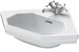 Duravit 1930 Eck Handwaschbecken, 59,5x45cm, mit Überlauf, 1 Hahnloch