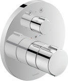 Duravit C.1 flush-mounted shower thermostat, round rosette, 2 consumers, stop valve and changeover valve