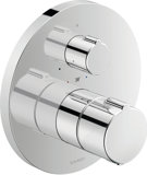 Duravit C.1 Flush-mounted shower thermostat, round rosette, 1 consumer, shut-off valve