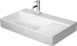 Duravit DuraSquare Waschtisch, 80x47cm, 1 Hahnloch, Becken links, ohne Überlauf, Unterseite glasiert, 2348800...