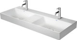 Duravit DuraSquare Doppelwaschtisch, 120x47cm, 2 Hahnlöcher, 2 Becken, ohne Überlauf, von unten glasiert, 23...