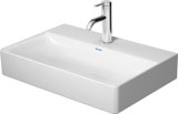 Duravit DuraSquare Waschtisch Compact, 60x40cm, 1 Hahnloch, ohne Überlauf, Unterseite glasiert, 2356600041