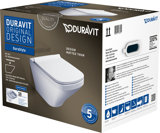 Duravit DuraStyle wall-mounted WC Duravit Rimless Set 455109, incl. WC seat