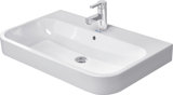 Duravit Möbelwaschtisch Happy D.2 80cm, geschliffen, mit Überlauf, 1 Hahnloch, mit Hahnlochbank,