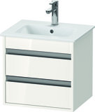 Duravit Ketho vanity unit wall-mounted Compact 6444, 2 drawers, incl. siphon cut-out and apron, 600mm, for ME ...