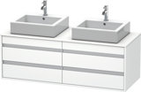 Duravit Ketho Waschtischunterschrank wandhängend 6657, 4 Schubkästen, 1400mm, für 2 Aufsatzbecken, beidseit...