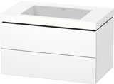 Duravit L-Cube Möbelwaschtisch c-bonded mit Unterbau wandhängend, 80x48 cm, 2 Schubkästen, ohne Überlauf, ...