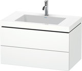 Duravit L-Cube Möbelwaschtisch c-bonded mit Unterbau wandhängend, 80x48 cm, 2 Schubkästen, ohne Überlauf, ...