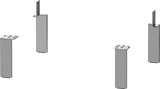 Duravit L-Cube base, aluminium matt, 4 pieces, 70x65 mm