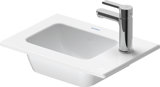 Duravit ME by Starck Furniture hand basin, 1 tap hole, without overflow, with tap hole bench, 430 mm