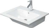 Duravit ME by Starck Möbelwaschtisch, 1 Hahnloch, mit Überlauf, mit Hahnlochbank ,630 mm