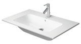 Duravit ME by Starck Möbelwaschtisch, ohne Hahnloch,  Überlauf, mit Hahnlochbank, 830 mm