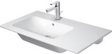 Duravit ME by Starck Möbelwaschtisch 83 cm, 1 Hahnloch, mit Überlauf, mit Hahnlochbank, asymmetrisch, Becken...