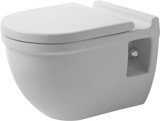 Duravit Wand WC Starck 3 54cm, Sitzhöhe + 5cm, Tiefspüler