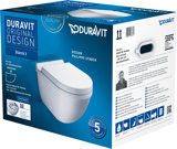 Duravit Starck 3 SET wall-mounted toilet Rimless (rimless) incl. toilet seat with soft-closing mechanism, whit...