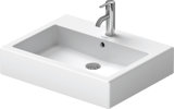 Duravit Vero washbasin 600mm, with overflow, with tap hole bench, 1 tap hole