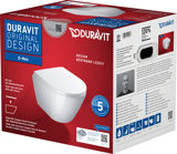 Duravit D-Neo wall-hung WC set, with wall-hung WC Compact, concealed fastening, incl. removable WC seat, 45880...