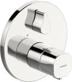 Hansa Hansaliving shower fitting, ready-mounted set, thermostat, concealed, round, 81139552