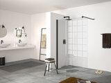 HÜPPE Design pure side panel, standalone Width: 140cm stop left & right for shower tray