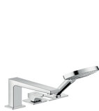 hansgrohe Metropol 3-Loch Einhebel-Wannenrandmischer, Bügelgriff, Ausladung 196mm