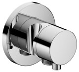 Keuco IXMO fitting 59549, 3-way shut-off and diverter valve with hose connection and shower holder, round rose...