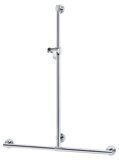 Keuco Plan Care shower handrail 34914, with shower bar, handrail:682mm, bar:1263mm