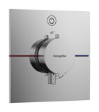 hansgrohe ShowerSelect Comfort E Thermostat, Unterputz, 1 Verbraucher, eckige Rosette, mit Taste, 15571