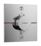 hansgrohe ShowerSelect Comfort E Thermostat, Unterputz, 2 Verbraucher, eckige Rosette, 15572