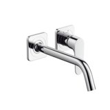 Hansgrohe AXOR Citterio M single lever concealed basin mixer with rosettes and long spout Wall mounting