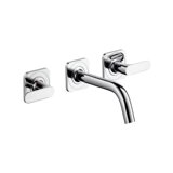 hansgrohe AXOR Citterio 3-Loch Waschtischarmatur Unterputz für Wandmontage mit Auslauf 166 mm, Hebelgriffen u...