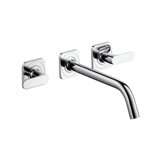 hansgrohe AXOR Citterio M 3-Loch Waschtischarmatur Unterputz für Wandmontage mit Auslauf 226 mm, Hebelgriffen...