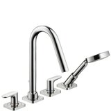 hansgrohe Axor Citterio M 4-Loch Fliesenrandarmatur mit Hebelgriffen und Rosetten