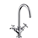 hansgrohe Axor Montreux 2-handle basin mixer 210, pop-up waste set