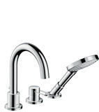 hansgrohe AXOR Uno 3-Loch Einhebel-Wannenrandmischer, Bügelgriff, Ausladung 175mm