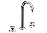 hansgrohe AXOR One 3-Loch Waschtischarmatur Select 170 mit Push-Open Ablaufgarnitur, Ausladung 140 mm, 48070