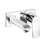 Hansgrohe Metris flush-mounted single-lever basin mixer with spout 165 mm for wall mounting 31085000, LowFlow