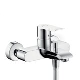 hansgrohe Metris Einhebel-Wannenmischer Aufputz, Ausladung 123-130,5mm