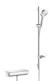 Hansgrohe Raindance Select surface-mounted shower system 120 with Ecostat Select thermostat and shower bar 90 ...