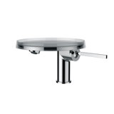 Laufen Kartell single lever washbasin mixer disc, fixed spout, with drain valve, projection 110 mm, chrome