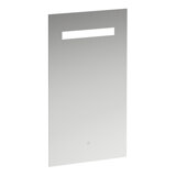 Running Leelo mirror with integrated horizontal LED lighting, aluminium frame, 450 mm, version with 1 touch se...