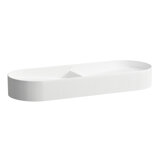 Running Sonar double washbasin bowl with texture, without tap hole, without overflow, 1000x370mm, incl. cerami...